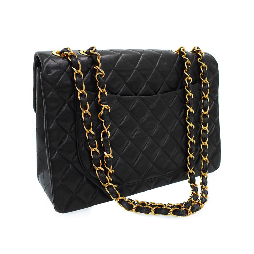 Chanel Deca Matelasse Chain Shoulder Bag Black